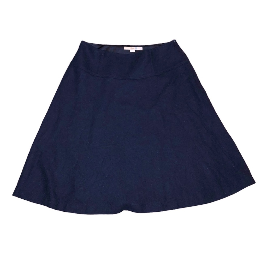 Boden wool blend navy knee length skirt size 6 long